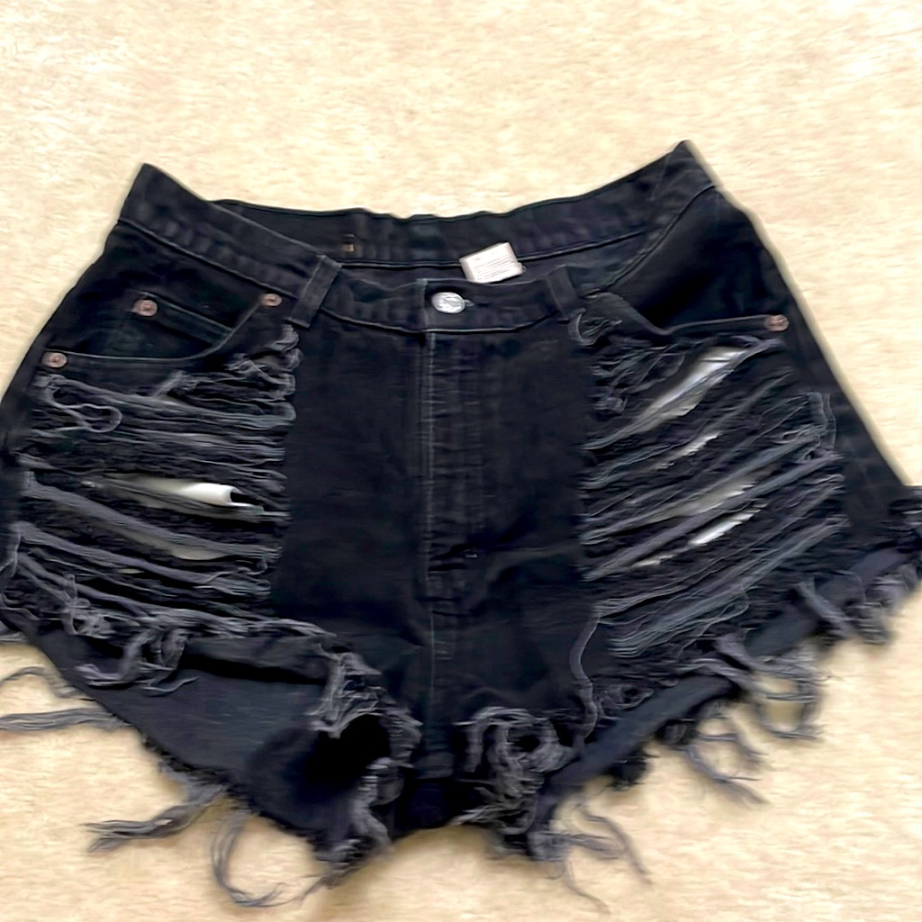 Black Destroyed Levis